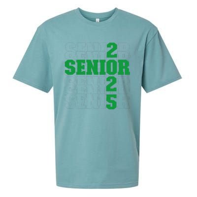 Back To School Officially A Senior Green Senior 2025 Sueded Cloud Jersey T-Shirt