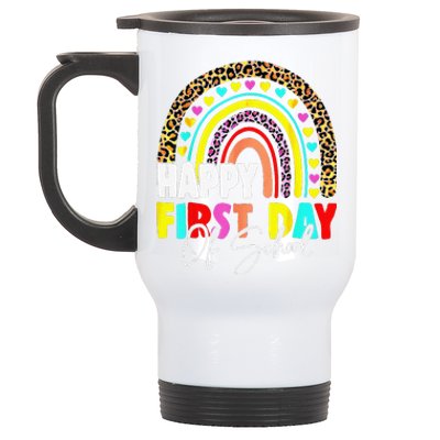 Back To School Funny Happy First Day Of School For Teachers Stainless Steel Travel Mug