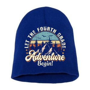 Back To School Let The 4th Grade Adventure Begin Short Acrylic Beanie