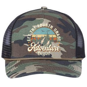 Back To School Let The 4th Grade Adventure Begin Retro Rope Trucker Hat Cap