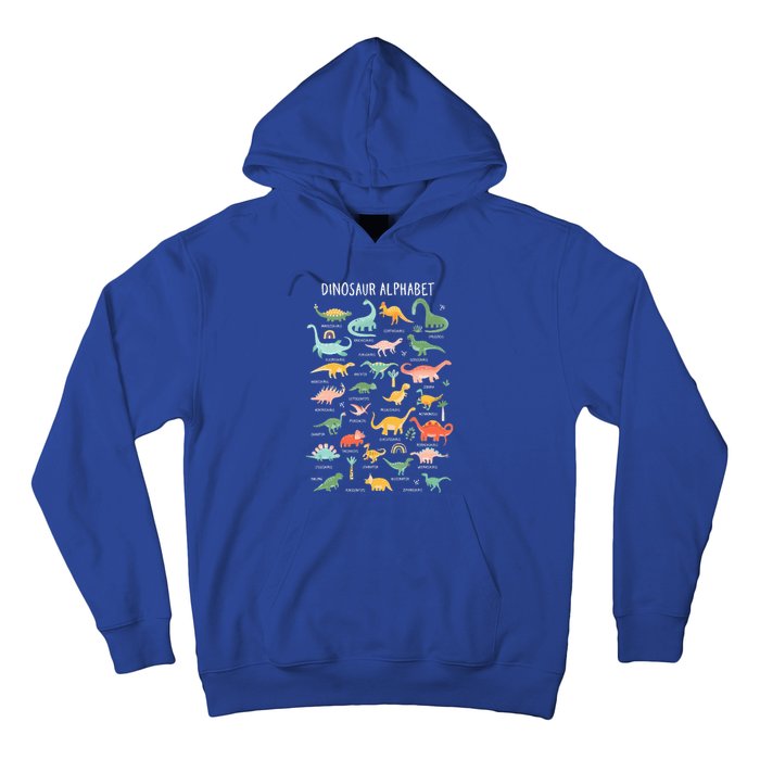 Back To School Types Of Dinosaurs Alphabet Identification Hoodie