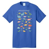 Back To School Types Of Dinosaurs Alphabet Identification Tall T-Shirt