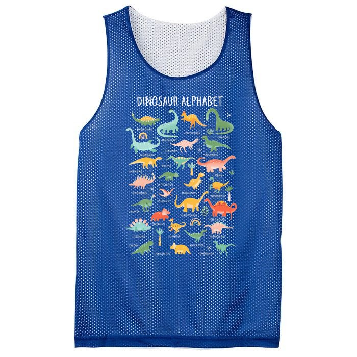 Back To School Types Of Dinosaurs Alphabet Identification Mesh Reversible Basketball Jersey Tank