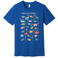 Back To School Types Of Dinosaurs Alphabet Identification Premium T-Shirt