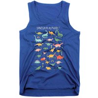 Back To School Types Of Dinosaurs Alphabet Identification Tank Top