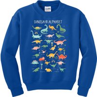 Back To School Types Of Dinosaurs Alphabet Identification Kids Sweatshirt