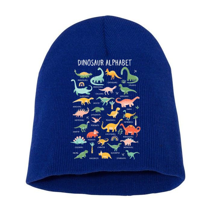 Back To School Types Of Dinosaurs Alphabet Identification Short Acrylic Beanie