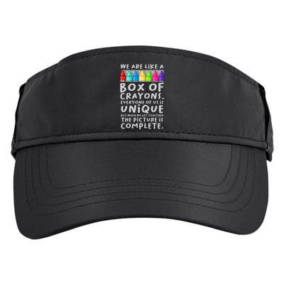 Back To School Teacher We Are Like A Box Of Crayons Adult Drive Performance Visor