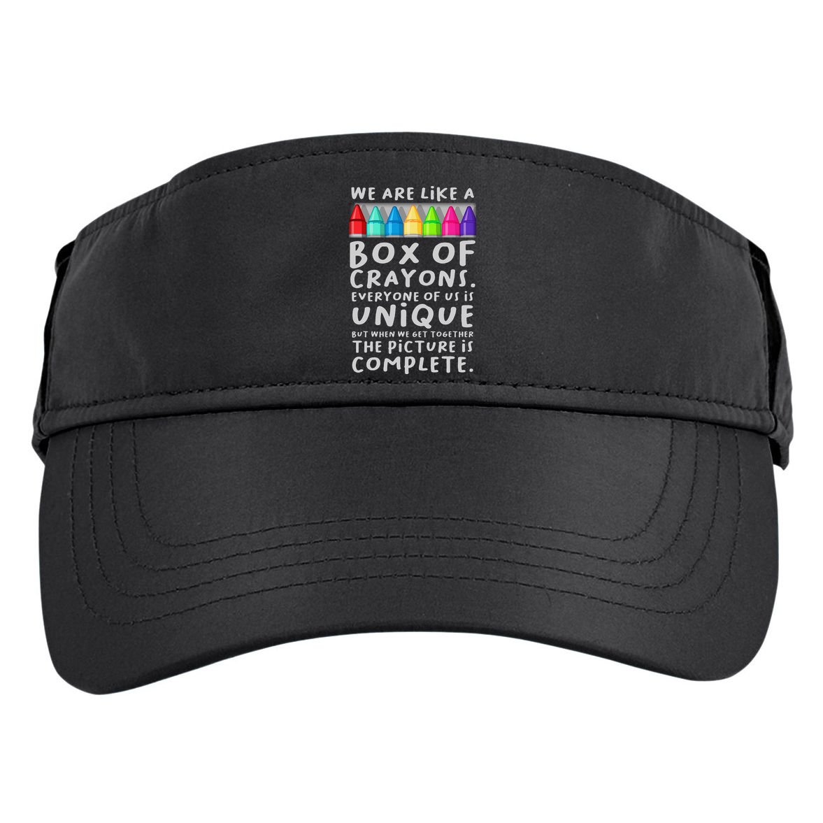 Back To School Teacher We Are Like A Box Of Crayons Adult Drive Performance Visor