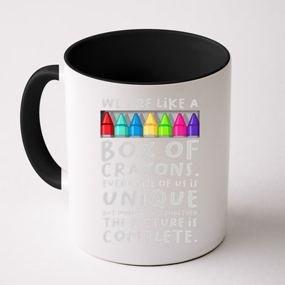 Back To School Teacher We Are Like A Box Of Crayons Mug