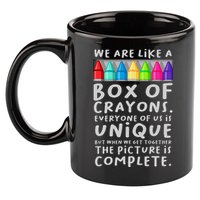Back To School Teacher We Are Like A Box Of Crayons 11oz C Handle Ceramic Mug