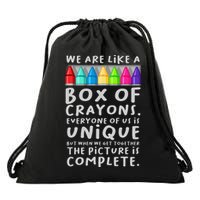 Back To School Teacher We Are Like A Box Of Crayons Drawstring Bag