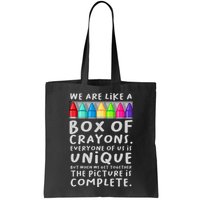 Back To School Teacher We Are Like A Box Of Crayons Bag