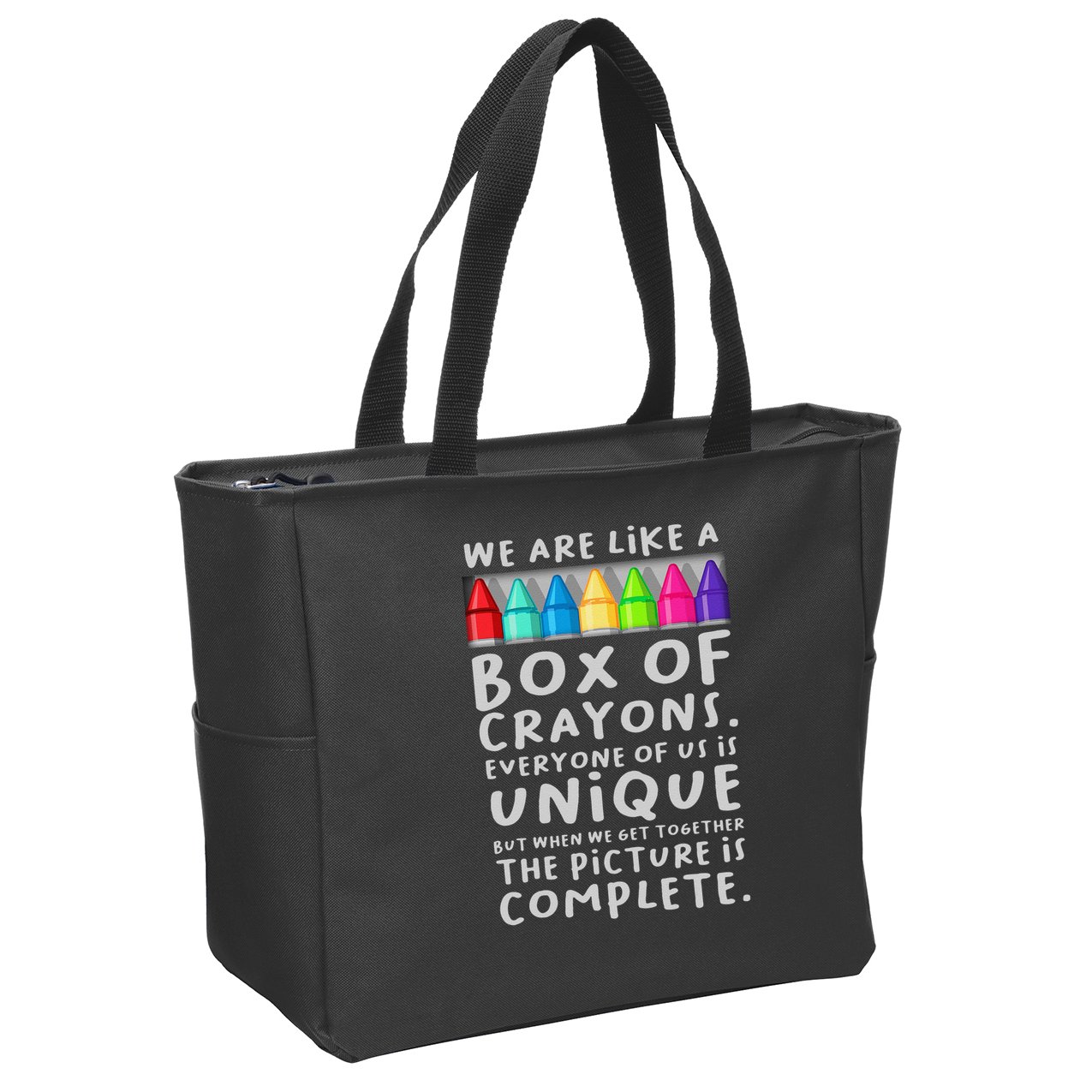 Back To School Teacher We Are Like A Box Of Crayons Zip Tote Bag