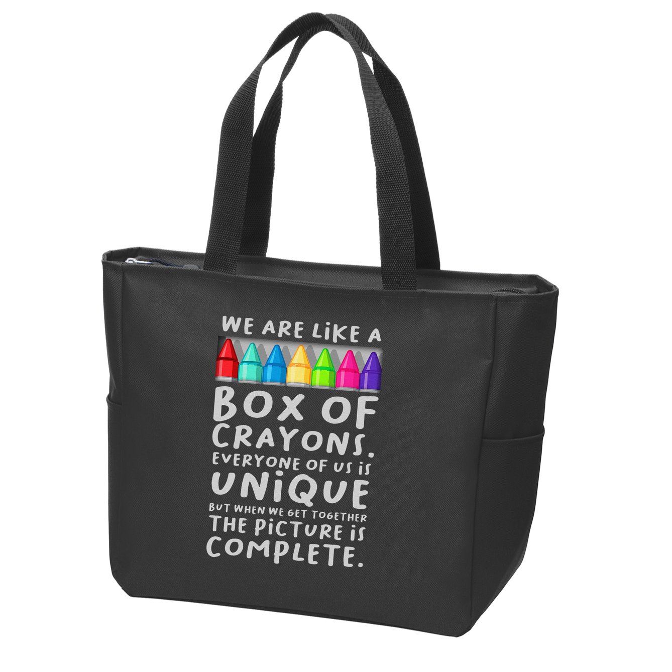 Back To School Teacher We Are Like A Box Of Crayons Zip Tote Bag