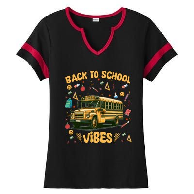 Back To School Vibes Gift Ladies Halftime Notch Neck Tee