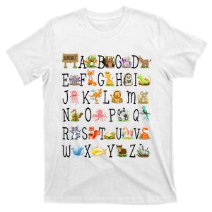 Back To School Preschool Alphabet Animals Teachers Students T-Shirt