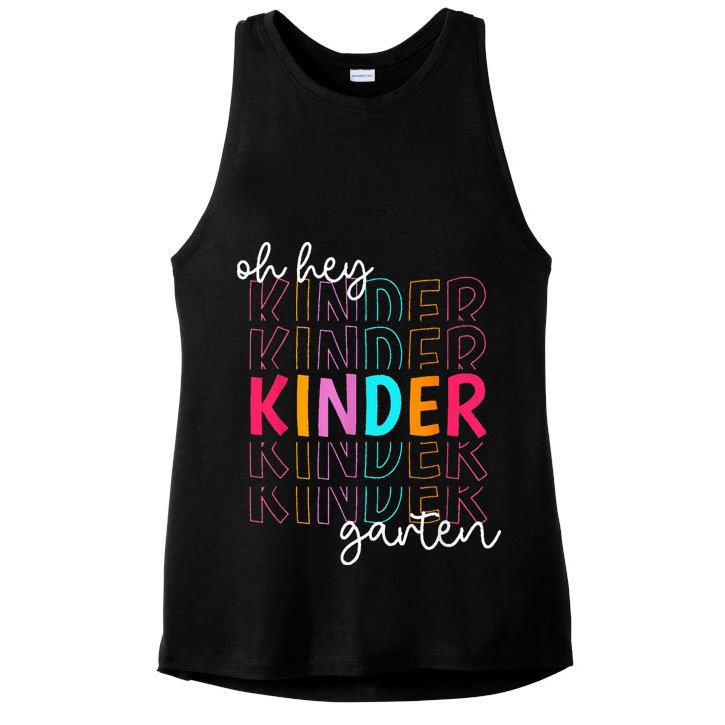 Back To School Oh Hey Kindergarten Teachers Women Student Ladies PosiCharge Tri-Blend Wicking Tank