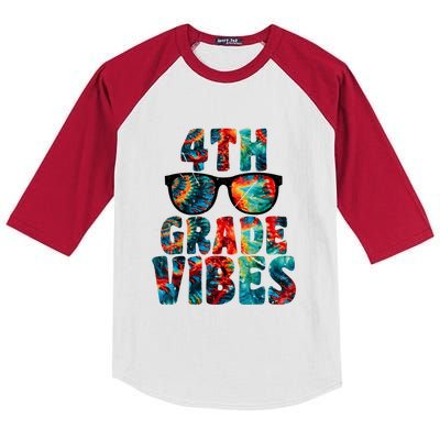 Back To School 4th Grade Vibes First Day Teacher Kids Colorblock Raglan Jersey