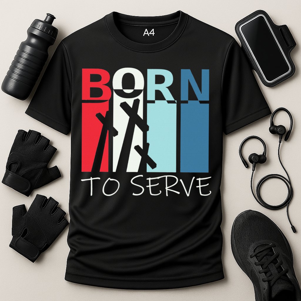 Born To Serve & Jesus Cross & Walk by Faith Christian Performance Shirt