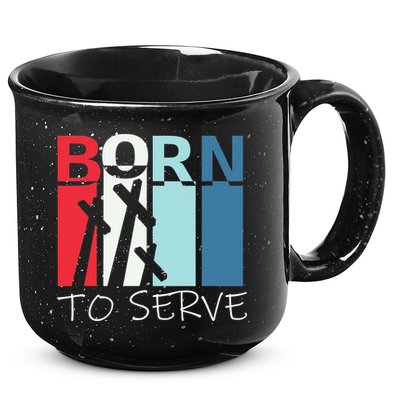 Born To Serve & Jesus Cross & Walk by Faith Christian 15oz Campfire Ceramic Mug