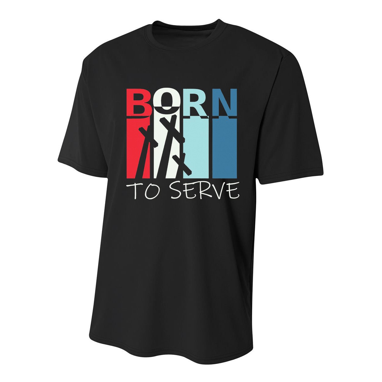 Born To Serve & Jesus Cross & Walk by Faith Christian Youth Performance Sprint T-Shirt