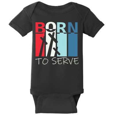 Born To Serve & Jesus Cross & Walk by Faith Christian Baby Bodysuit