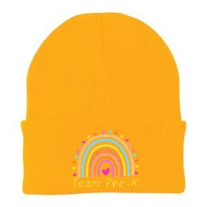 Back To School Team PreK Squad Crew Teacher Rainbow Knit Cap Winter Beanie