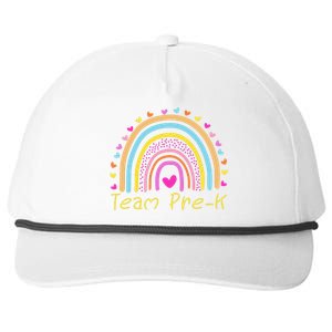 Back To School Team PreK Squad Crew Teacher Rainbow Snapback Five-Panel Rope Hat