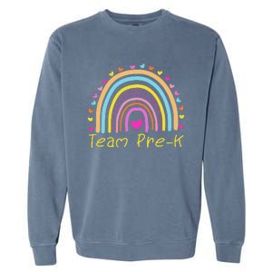 Back To School Team PreK Squad Crew Teacher Rainbow Garment-Dyed Sweatshirt