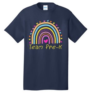 Back To School Team PreK Squad Crew Teacher Rainbow Tall T-Shirt