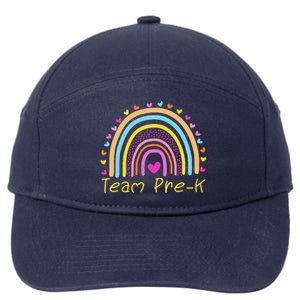 Back To School Team PreK Squad Crew Teacher Rainbow 7-Panel Snapback Hat