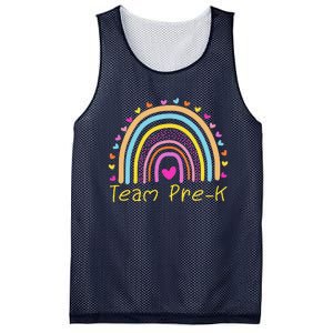 Back To School Team PreK Squad Crew Teacher Rainbow Mesh Reversible Basketball Jersey Tank