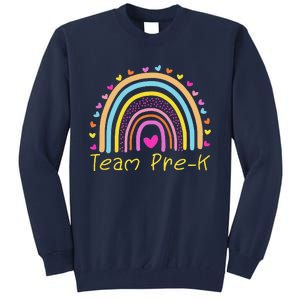 Back To School Team PreK Squad Crew Teacher Rainbow Tall Sweatshirt