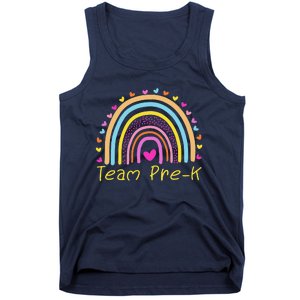 Back To School Team PreK Squad Crew Teacher Rainbow Tank Top