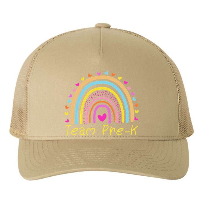 Back To School Team PreK Squad Crew Teacher Rainbow Yupoong Adult 5-Panel Trucker Hat