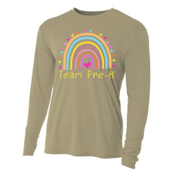 Back To School Team PreK Squad Crew Teacher Rainbow Cooling Performance Long Sleeve Crew