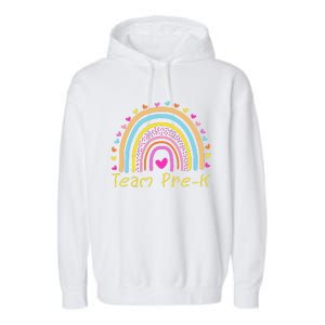 Back To School Team PreK Squad Crew Teacher Rainbow Garment-Dyed Fleece Hoodie