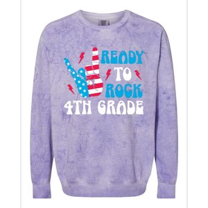 Back To School And Ready To Rock 4Th Grade Gift Colorblast Crewneck Sweatshirt