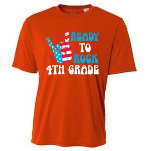 Back To School And Ready To Rock 4Th Grade Gift Cooling Performance Crew T-Shirt