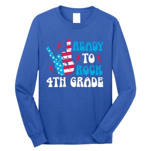 Back To School And Ready To Rock 4Th Grade Gift Long Sleeve Shirt