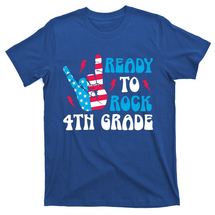 Back To School And Ready To Rock 4Th Grade Gift T-Shirt