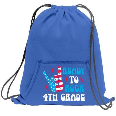 Back To School And Ready To Rock 4Th Grade Gift Sweatshirt Cinch Pack Bag