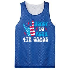 Back To School And Ready To Rock 4Th Grade Gift Mesh Reversible Basketball Jersey Tank