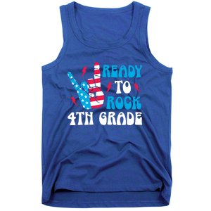 Back To School And Ready To Rock 4Th Grade Gift Tank Top