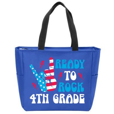 Back To School And Ready To Rock 4Th Grade Gift Zip Tote Bag