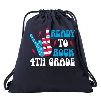 Back To School And Ready To Rock 4Th Grade Gift Drawstring Bag