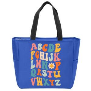 Back To School Teachers Funny Pre K Kindergarten Hi Alphabet Zip Tote Bag