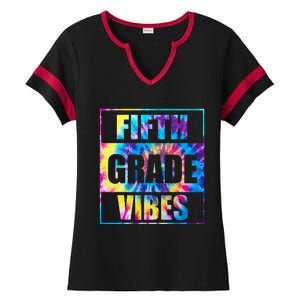 Back To School 5th Grade Vibes First Day Of School Teachers Ladies Halftime Notch Neck Tee