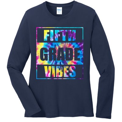 Back To School 5th Grade Vibes First Day Of School Teachers Ladies Long Sleeve Shirt